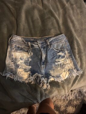 American Eagle Outfitters Distressed Light Blue Denim Cutoff Shorts